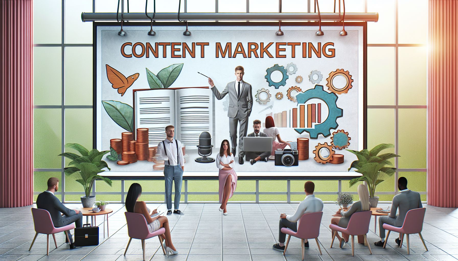 Eine Marketingagentur präsentiert ihre Content-Marketing-Dienstleistungen